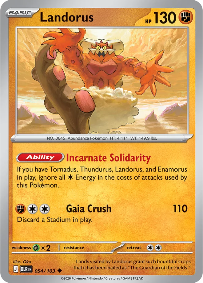 Immagine di riferimento in inglese — carta in vendita in italiano: Landorus — DLR 054/103 — Bill’s Archive