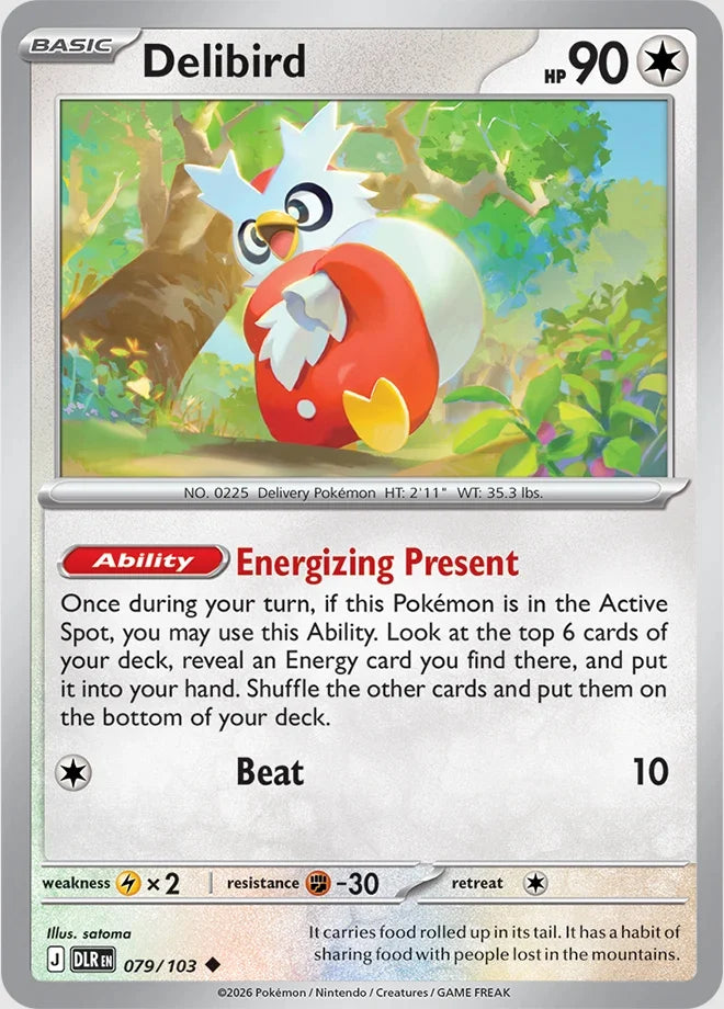 Immagine di riferimento in inglese — carta in vendita in italiano: Delibird — DLR 079/103 — Bill’s Archive Immagine principale del prodotto