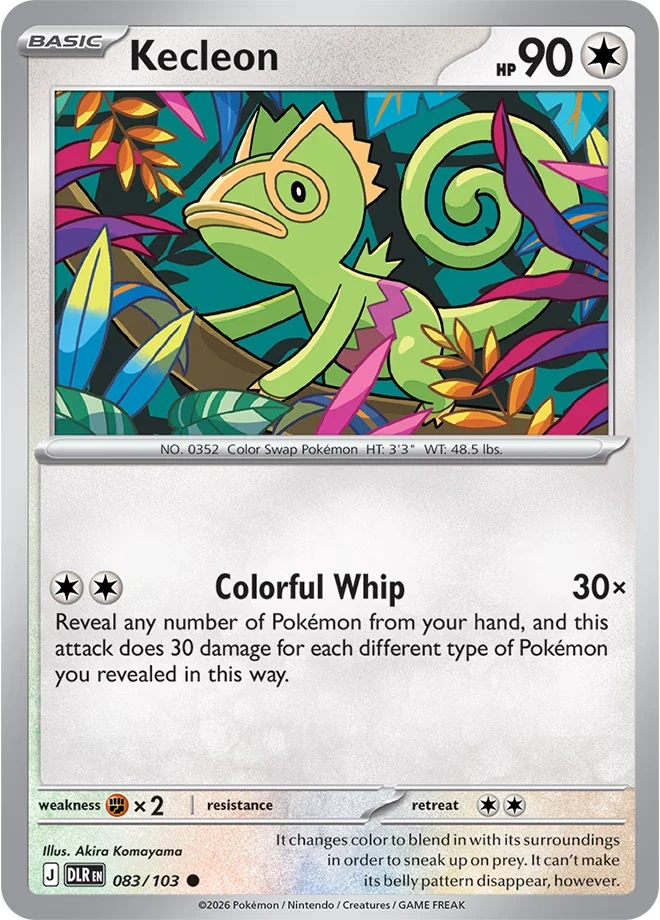 Immagine di riferimento in inglese — carta in vendita in italiano: Kecleon — DLR 083/103 — Bill’s Archive