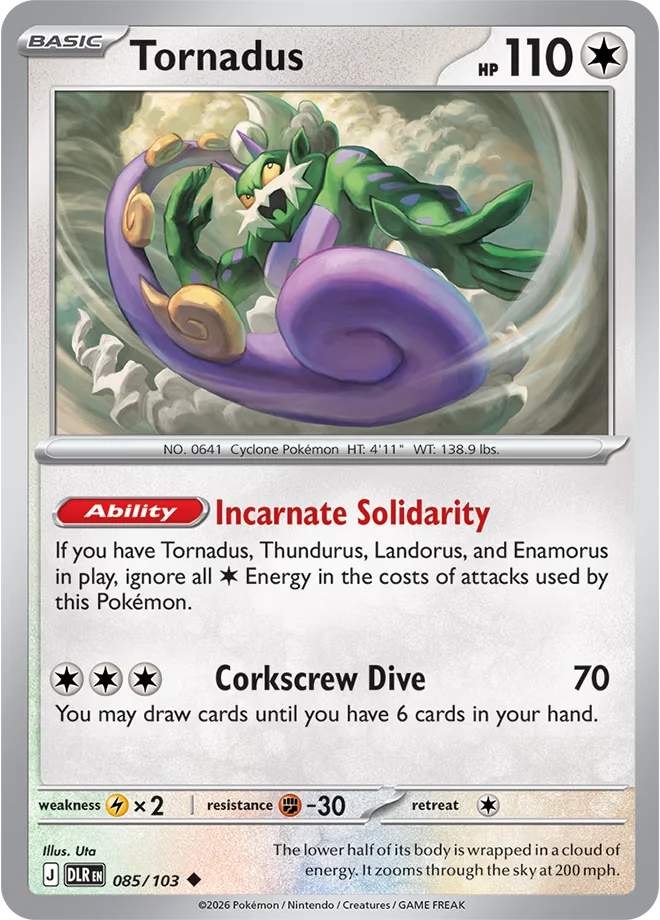 Immagine di riferimento in inglese — carta in vendita in italiano: Tornadus — DLR 085/103 — Bill’s Archive