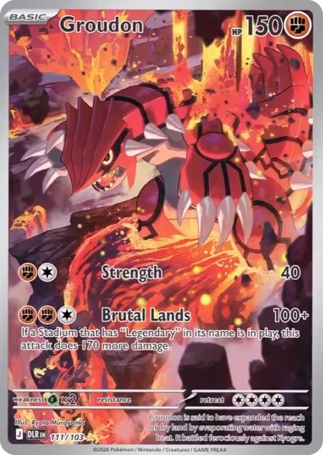 Immagine di riferimento in inglese — carta in vendita in italiano: Groudon — DLR 111/103 — Bill’s Archive