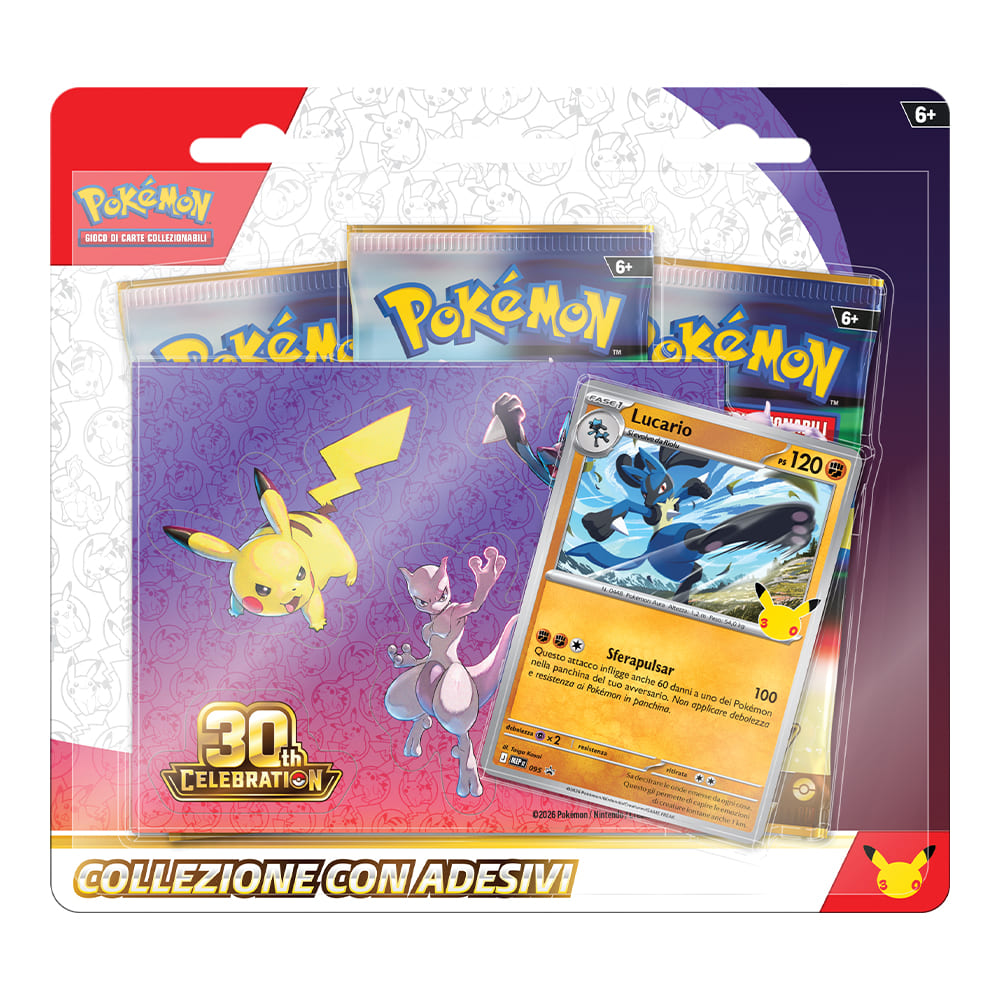 Pokémon GCC 30° Anniversario Collezione con Adesivi Lucario ITA