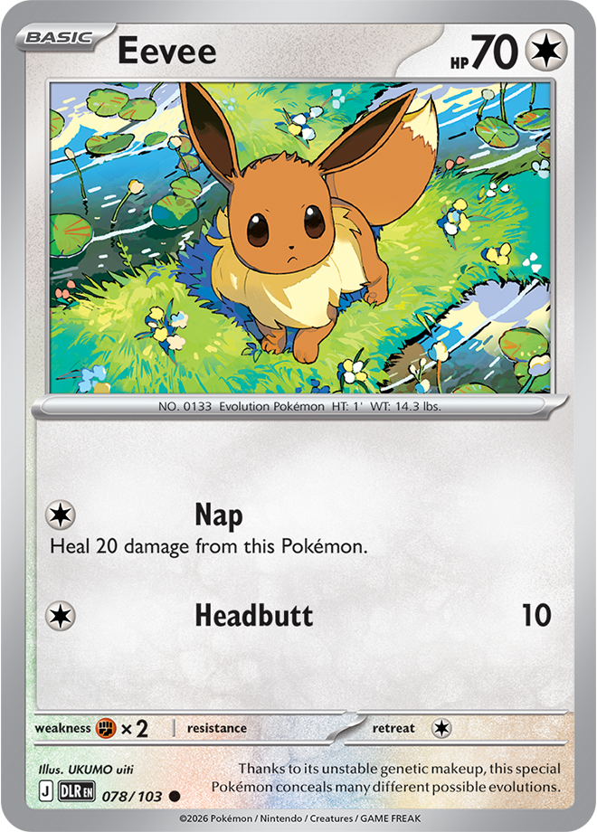 Immagine di riferimento in inglese — carta in vendita in italiano: Eevee — DLR 078/103 — Quaza Collect