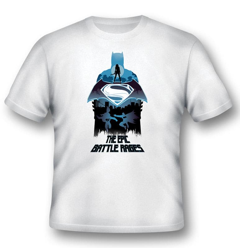 Maglietta - T-shirt Batman V Superman - Epic Battle Rages