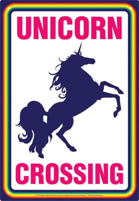 Unicorns Crossing Tin Sign