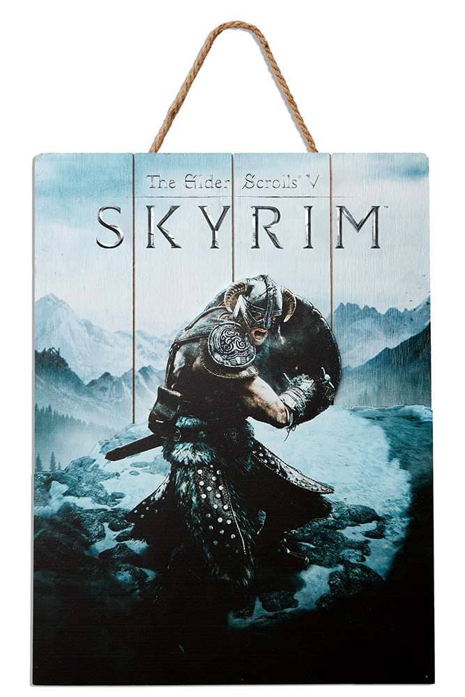 Skyrim Aereal Wooden Poster