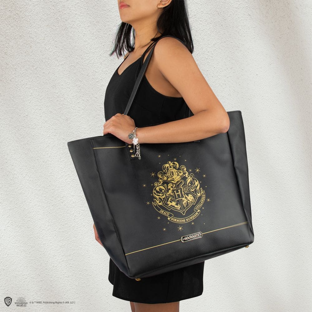 Hp Hogwarts Black Pu Leather Handbag